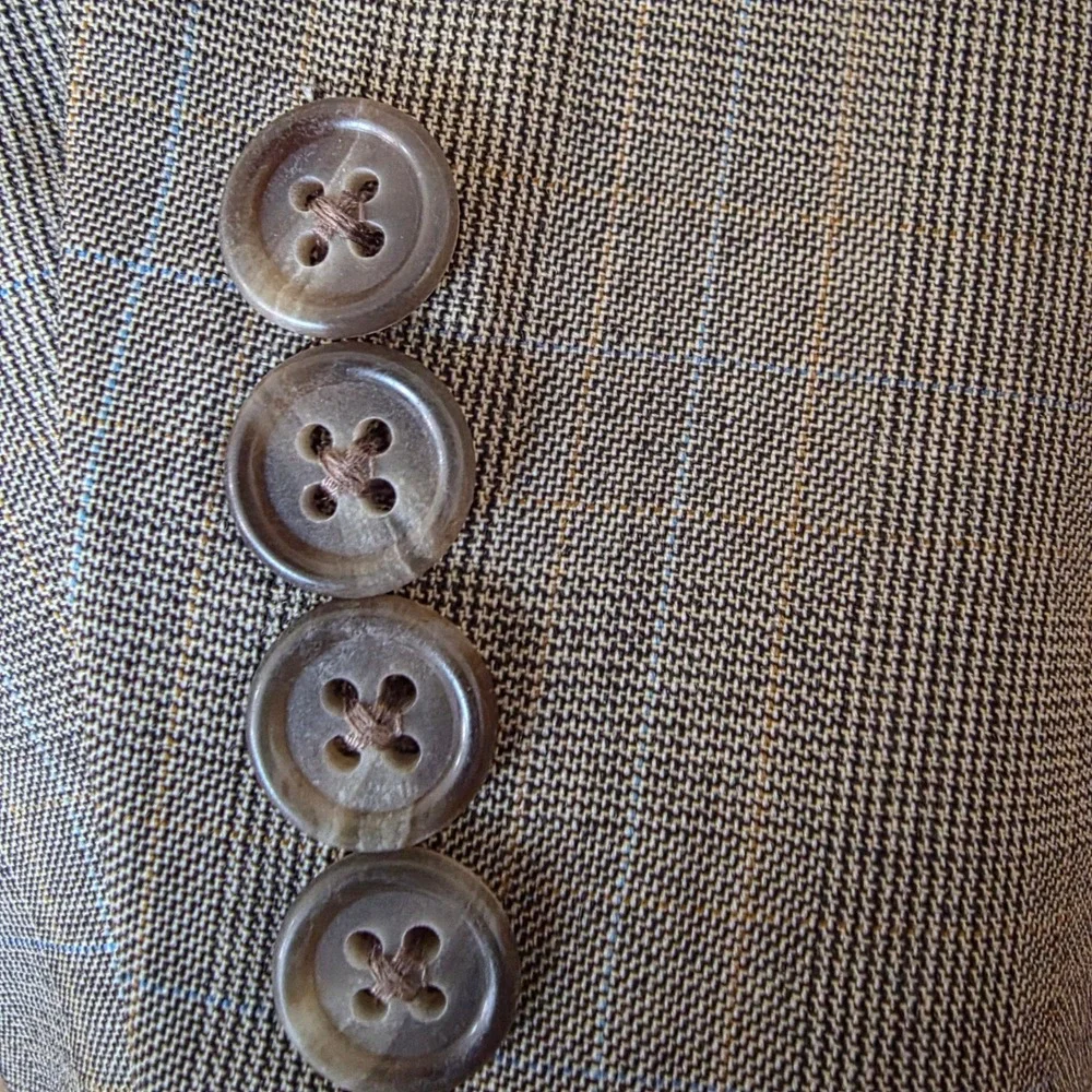Hart Schaffner Marx Sport Coat 46XL‎ Grey Glen Plaid Wool Made in USA